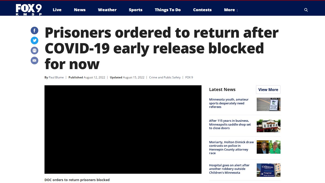 Prisoners order to return after COVID-19 early release blocked for now